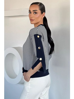 Gülseli Kadın Çizgili Triko Bluz P-00020924