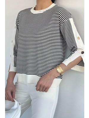 Gülseli Kadın Çizgili Triko Bluz P-00020924