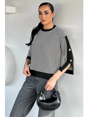 Gülseli Kadın Çizgili Triko Bluz P-00020924