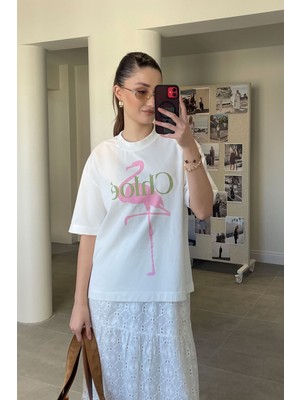 Magarde Yeni Sezon Chloe Baskılı Tişört- Ekru
