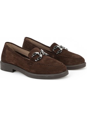 Ziya, Kadın Hakiki Deri Loafer Ayakkabı 161359Z706 Kahve