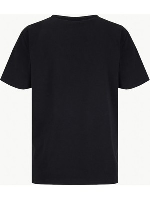Mustang V Yaka Düz Siyah Kadın T-Shirt M6SL-TST1848