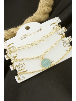 Store Mania Ieg™ Yuvarlak Çizgili Zincir Bileklik 3 Adet