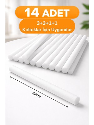 Senpai Koltuk Örtüsü Kaydırmaz Sünger Çubuk 14 Adet 35 cm Koltuk Kılıfı Sabitleyici | 3+3+1+1 Uygun