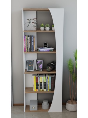 Alpa Ev Mobilya Iskandinav Kavis Tasarımlı Dekoratif Kitaplık 150X50X22 cm