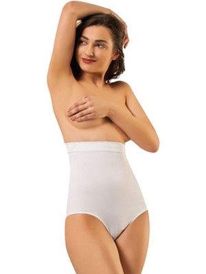 Decostyle Beyaz Kadın Dikişsiz Slip Korse