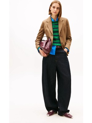 Tommy Hilfiger Lacivert Kadın Rahat Denim Pantolon Dnm Pure Loose Balloon Hw