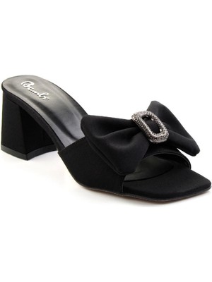 Decostyle Niyyar Siyah Cilt Topuklu Terlik