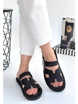 Decostyle Kooni Siyah Nubuk Terlik