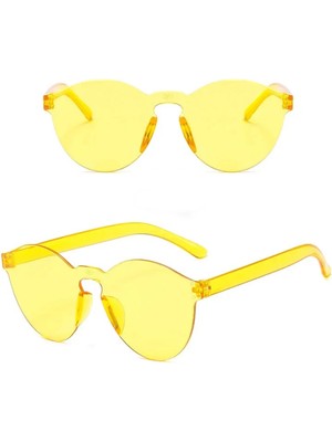 Epilons Sert Mika Oval Şekilli Çerçevesiz Sarı Gözlük Parti 5X14 cm