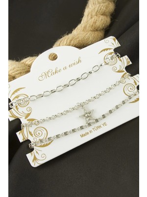 DS LLC Yıldız Zincir Bileklik 3 Adet DLLSRSBJ34