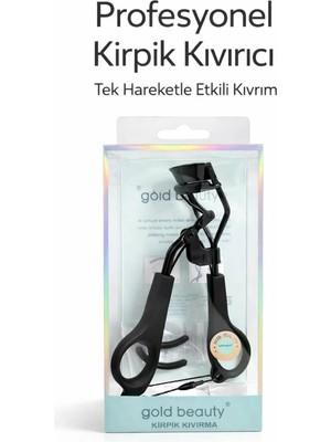 Gold Beauty Profesyonel Kirpik Kıvırıcı Kadın Acıtmayan Ergonomik Tasarım Yedek Lastikli Kullanım