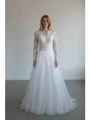 S&G Gelinlik Uzun Kollu Gelinlik