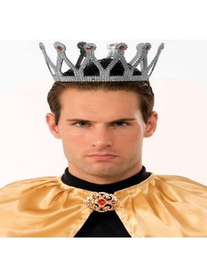 Decostyle Gümüş Renk Çuk ve Yetişkin Uyumlu Kral Tacı