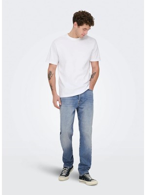 Only & Sons Dar Mavi Erkek Denim Pantolon 22038626 Onsyoke Tapered Boxcro Dnm
