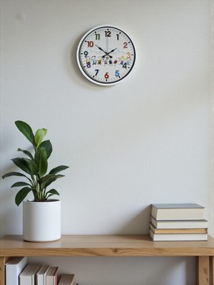 Hobilinka 36 cm Beyaz Çocuk Odası Duvar Saati