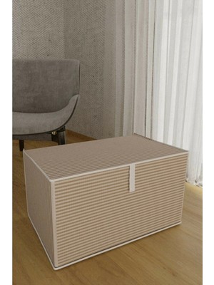 TE Dükkan Buğz Çok Amaçlı Düzenleyici Kutu Organizer Cırt Cırtlı Hurç Mega Boy 30CM x 40CM x 60CM (1 Adet) 6272 ( Buğz )