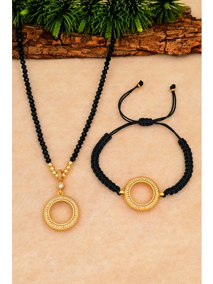 Silvera Telkari Çeyrek Altın Için Kolye ve Bileklik Kadın Çeyrek Için Bileklik ve Kolye Seti BT063