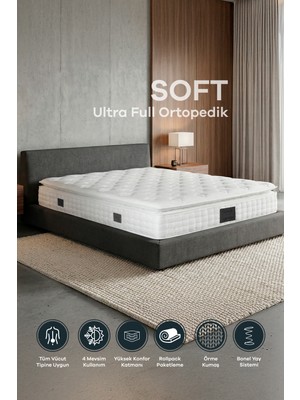 Mobyat Soft Ultra Full Ortopedik Bel ve Sırt Destekli Pedli Yaylı Yatak 180X200