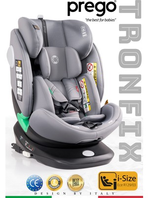 Prego Tronfix I Size Oto Koltuğu Q9004 9-36 kg Gri Renkli Isofix Özellikli Güvenli Taşıma