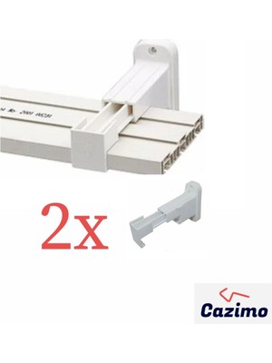 Cazimo 2 Adet Ayarlanabilir Korniş Duvar Aparatı L Ayak Perde Rayı Askı Aparatı Plastik