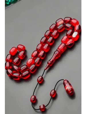 Zenaatkar 8X11MM Usta Mühürlü Hareli Ateş Kehribar Tesbih