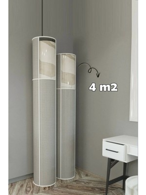 TE Dükkan Buğz 6’lı Hava Geçiren Kapasiteli, Toz ve Nem Koruyucu Pvc Pencereli Halı Kılıfı Hurcu – 4 M² ( Buğz )