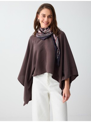 Jimmy Key Acı Kahve Rahat Kesim V Yaka Yarasa Kol Modal Dokuma Bluz