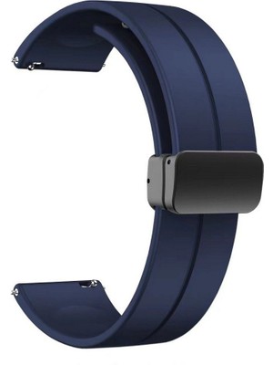Gpack Fossil Sport Watch 43MM Kordon Kayış D-Buckle Mıknatıslı Silikon 22/jku Lacivert