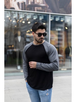 Etiler Collection Erkek Uzun Kollu Bisiklet Yaka Viskon Iki Iplik Sweat