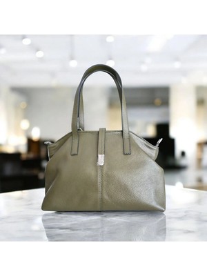 Valvic Hakiki Deri  Modern Klasik Kadın Çantası