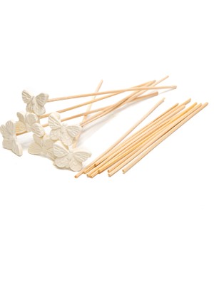 Missi 15'li Kelebek Taşlı Doğal Bambu Kamış Seti