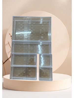 Vivatti 6 Bölmeli Organizer – Şeffaf Çekmece & Dolap Içi Düzenleyici - Kaydırılabilir Sistem - Plastik Şeffa