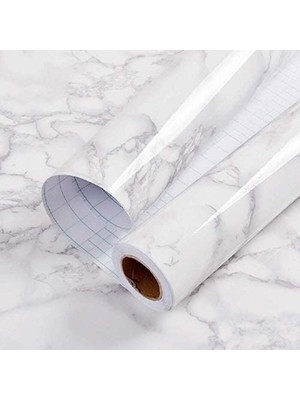 Hobilinka Mermer Desenli Yapışkanlı  Folyo Sticker Masa Tezgah Duvar Kağıdı Su Geçirmez  Folyo
