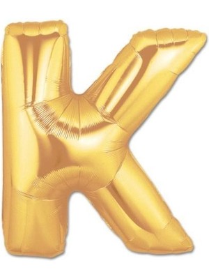 Hobilinka Altın Sarısı Folyo K Harfi Balon 1 Metre