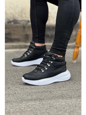 Decostyle Siyah Cilt Yüksek Taban Yarım Bilek Bot