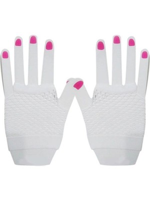 Hobilinka Kısa Beyaz Parmaksız File Eldiven