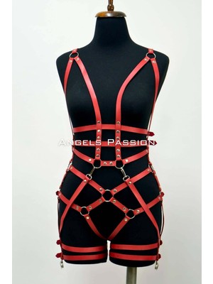 Hobilinka Deri Body Harness, Deri Dansçı Kostüm, Pole Dans Kostüm - 502