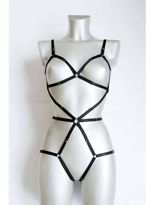 Hobilinka Vücudu Seksi Gösteren Lastik Harness - 371