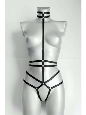 Hobilinka Ağ Kısmı Açık Seksi Jartiyer Harness - 370