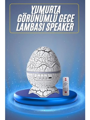 Hobilinka Bluetooth Hoparlör Dinozor Yumurtası Gece Masa Lambası Projektör