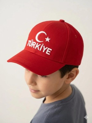 Benitto Kids Kitti 9-15 Yaş Ay Yıldız ve Türkiye Nakışlı Çocuk Kep Şapka