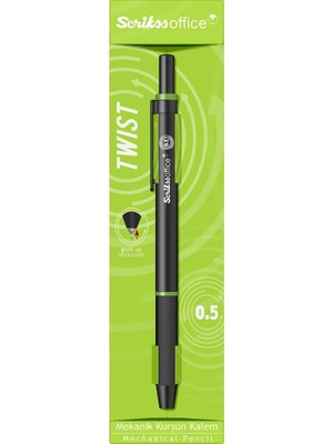 Scrikss Versatil Kalem 0.5 mm Twist Yeşil - Siyah
