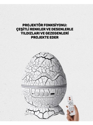 Hobilinka Dinozor Yumurtası Tasarımlı Projektörlü Gece Lambası