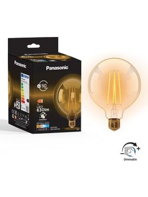 Panasonic  E27 Dim Edilebilir Filaman G125 Lamba 7W 630LM 2000K Gold