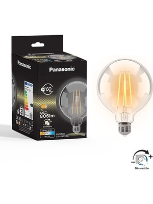 Panasonic  E27 Dim Edilebilir Filaman G95 Lamba 7W 806LM 2700K Clear