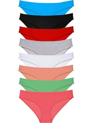 Hobilinka 8 Adet Süper Eko Set Likralı Kadın Slip Külot Set 6