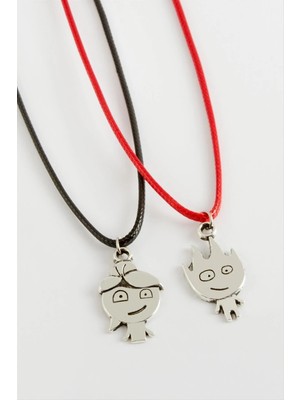 Hobilinka Ateş ve Su 2'li Vinlex Deri Kolye