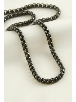 Hobilinka Kare Zincir Çelik Kolye 45 cm