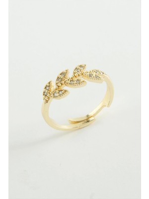 Hobilinka Yaprak Zirkon Taşlı Yüzük